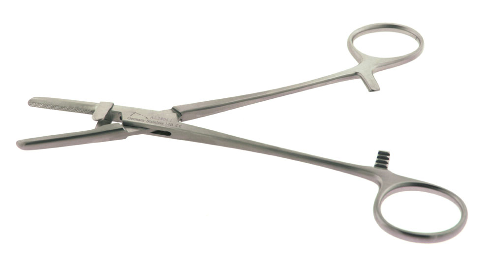 Vorse Tube Occluding Forceps, Serrated Beveled Jaws, Heavy Jaw, 8" (20.0 Cm)